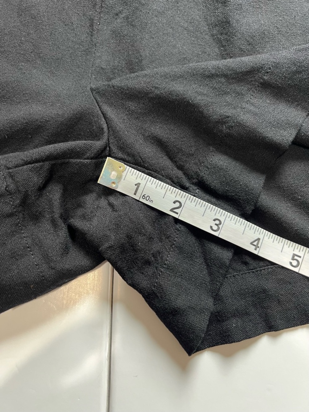 Vero Moda Black Linen Blend High-Waist Paperbag Shorts Medium Boho Spring Casual - Picture 12 of 12